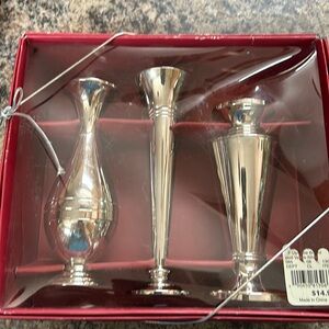 Silver Bud Vase set